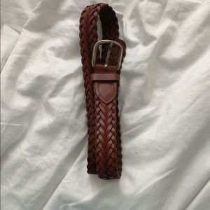 Braided Brown Leather Belt
